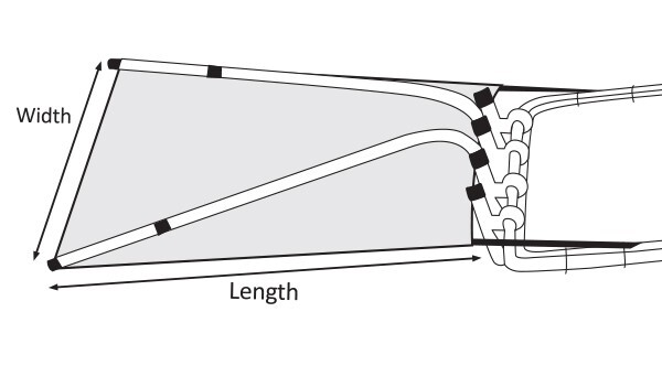 Oceansouth T-Top Extender Black / shaded area up to 5' / Width 6' x Length 5'