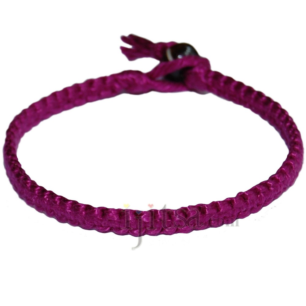 Magenta flat cotton bracelet or anklet