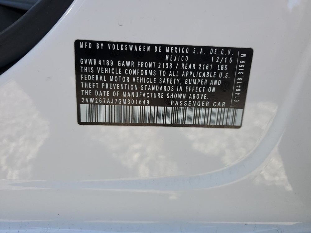 JETTA 2016 Glove Box 4558082