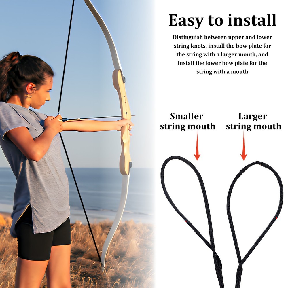 53" Replacement Archery Bow String for Traditional Bow Longbow Recurve Bow Black