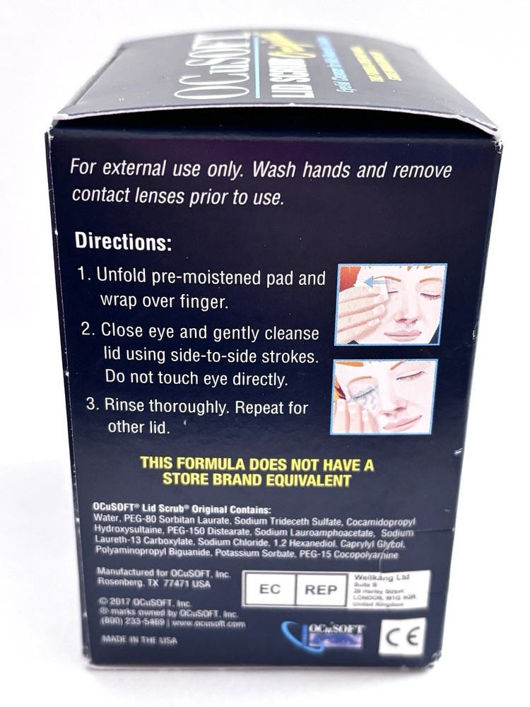 3 Pack Boxes OCUSOFT LID SCRUB Allergy & Original EYELID CLEANSER - Ships Quick!