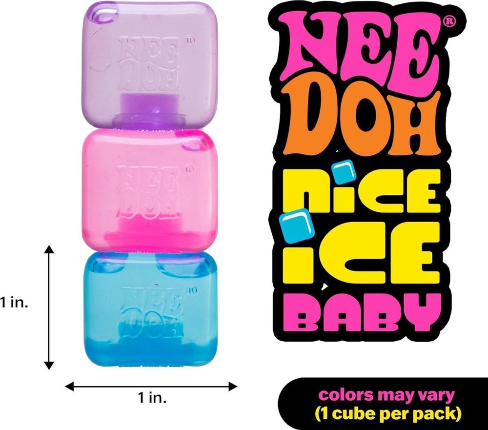 Schylling NeeDoh Nice IceBaby PINK 1.00" Squeeze Toy Solid Squish AUTHENTIC