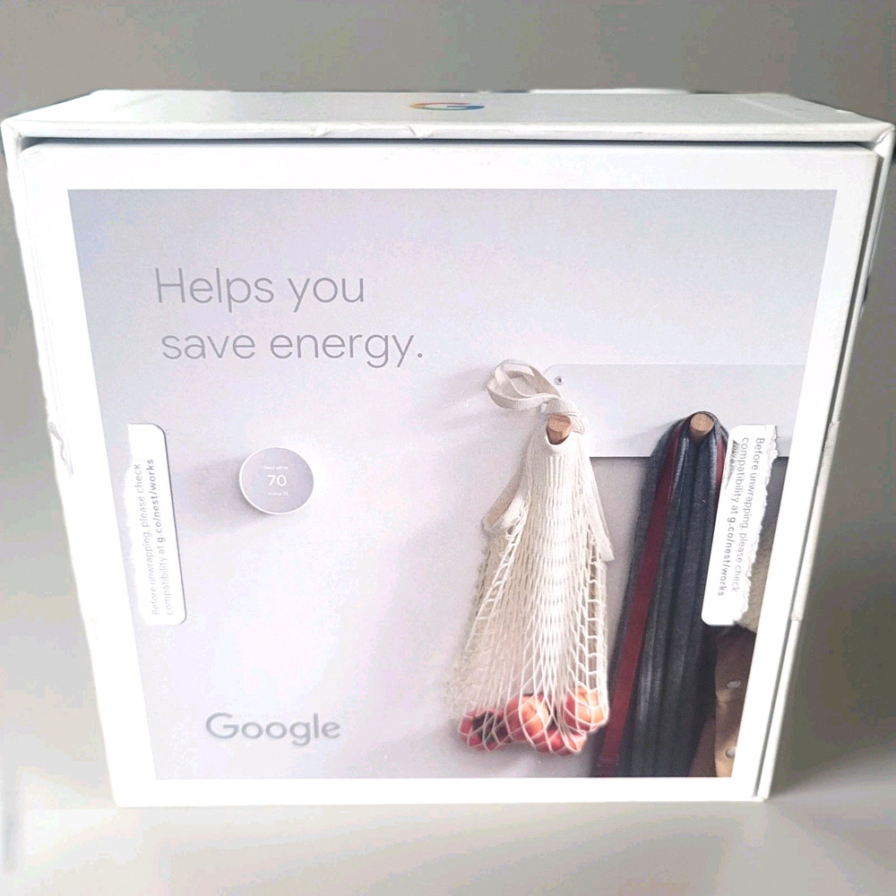 Google Nest Smart Programmable Wi-Fi Thermostat - (GA01334-US) -SNOW- OPEN BOX