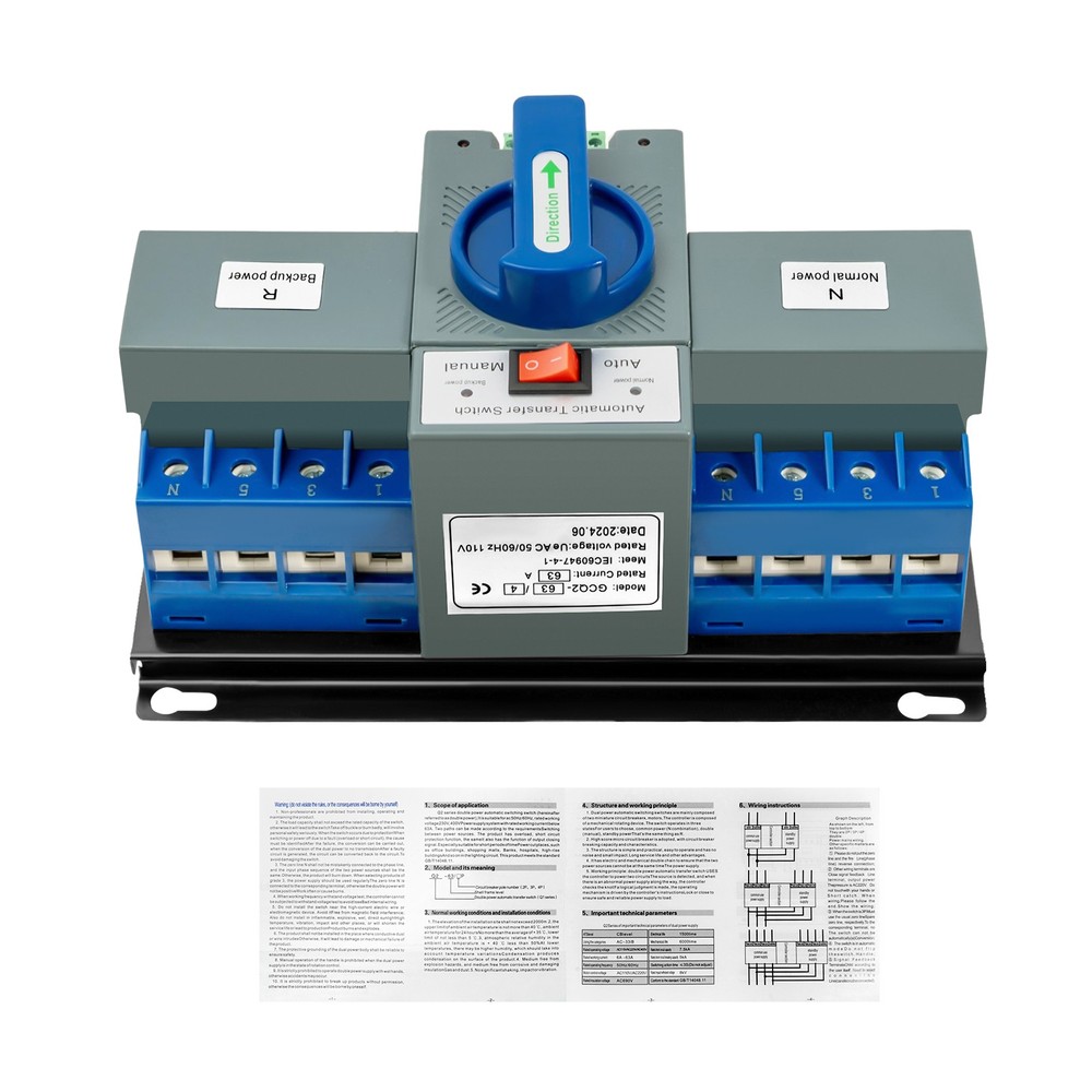 Dual Power Automatic Transfer Switch Generator Changeover Switch CB Level 63A 4P