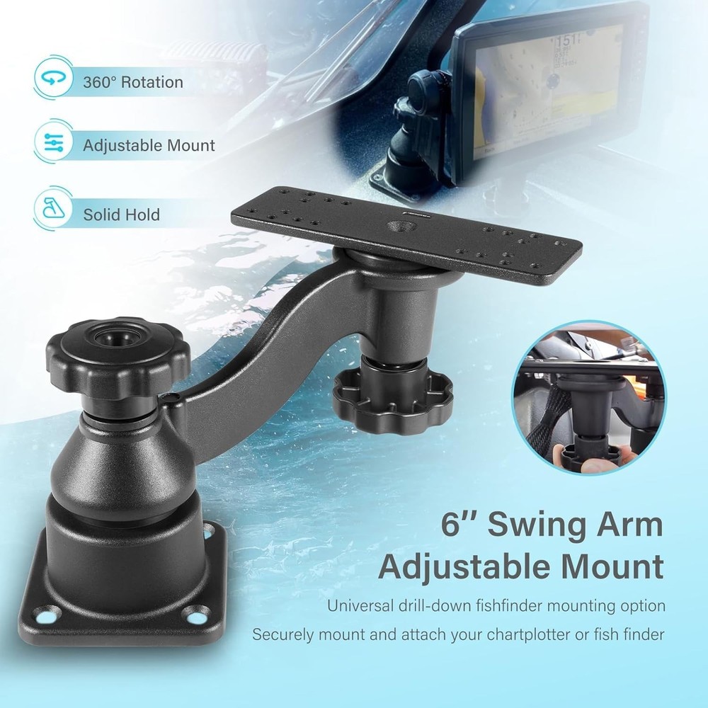 For RAM-109HU Horizontal 6" Swing Arm Mount for Fishfinders Chartplotters