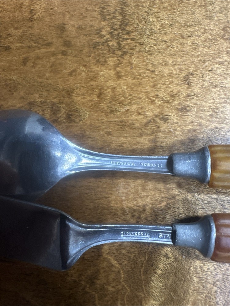 Vintage Bakelite Spoon & Spreader Butterscotch Flatware Silverware Stainless