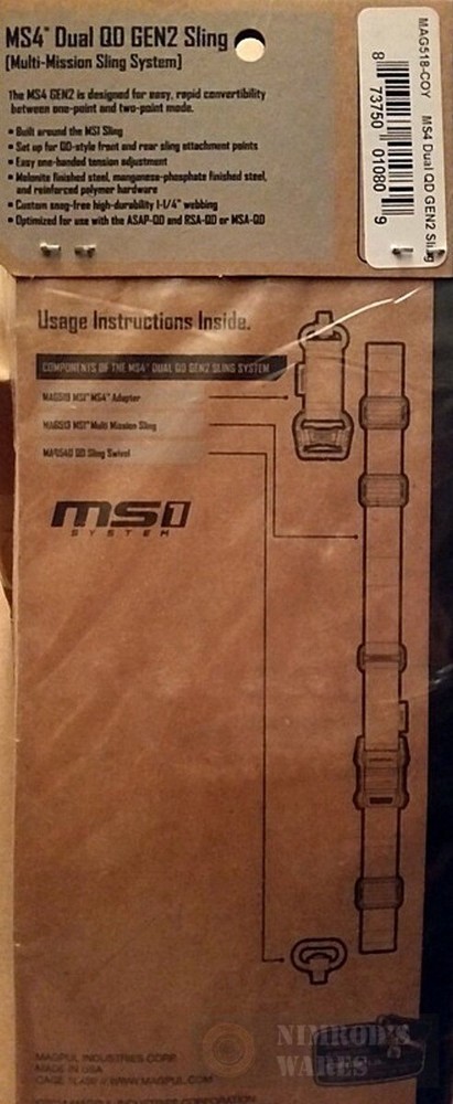 MAGPUL Gen2 MS4 Single/Two-Point SLING COY FAST SHIP