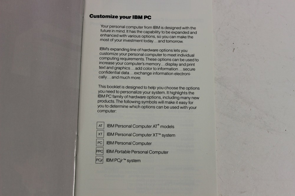 IBM PERSONAL COMPUTERS HARDWARE OPTIONS BROCHURE 20 PAGES 59X7208