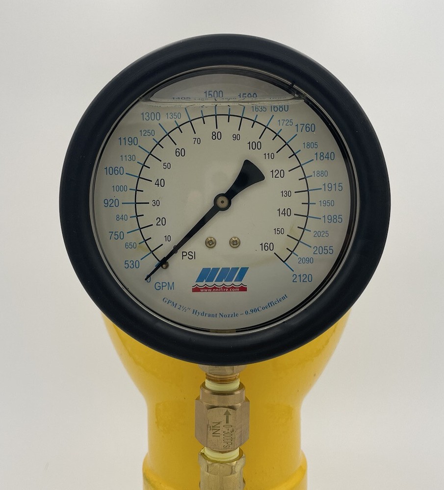 2-1/2" NST Hydrant Flow Test Swivel Diffuser 100Psi/1680 GPM Gauge