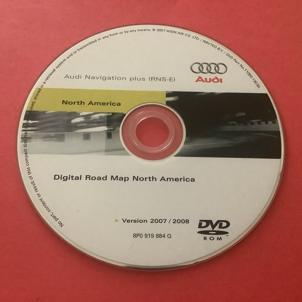 Audi Navigation Plus (RNS-E) DVD NORTH AMERICA  8P0919884Q - Version 2007-2008