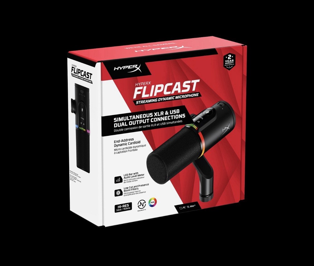 HyperX FlipCast - USB/XLR Dynamic Microphone (Black)