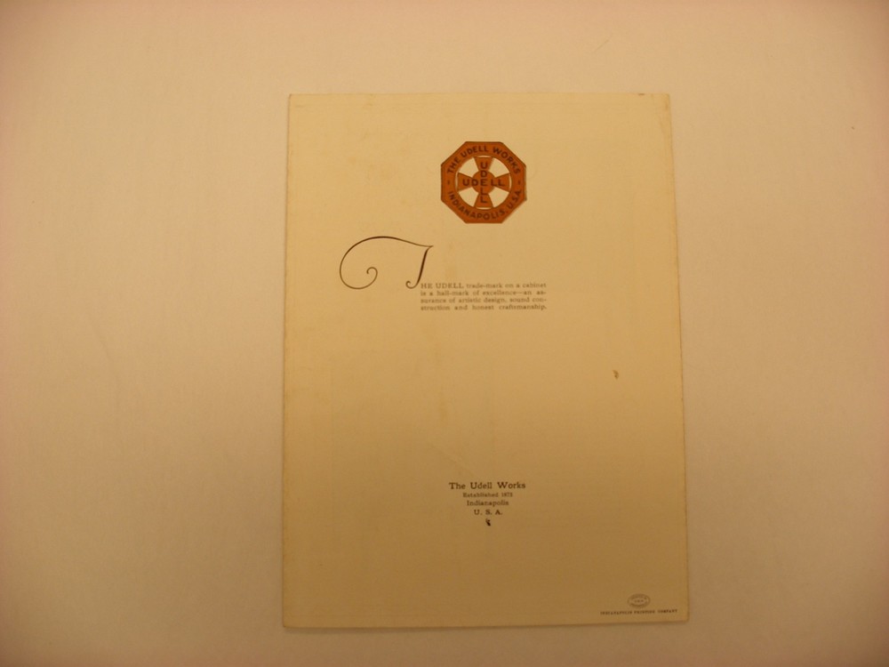 Original Phonograph Record Cabinet Catalog - Udell Disc Record Cabinets
