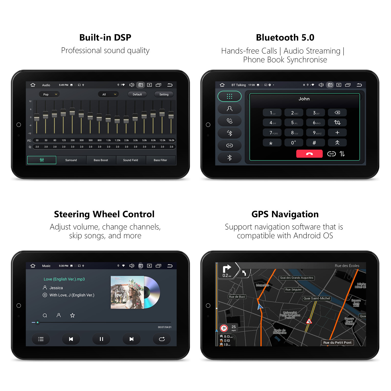 12.8" Rotatable Octa Core Android 14 Car Stereo Radio 2 DIN QLED 4G LTE 8+128GB