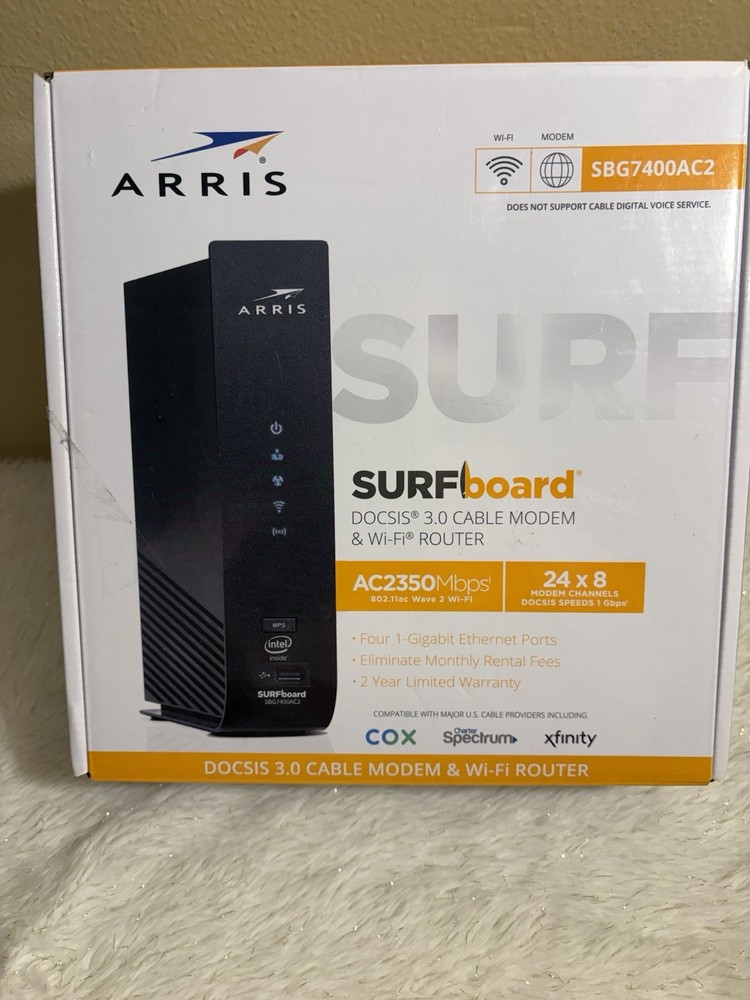 ARRIS SURFboard 3.0 Cable Modem & Wi-Fi Router combo.