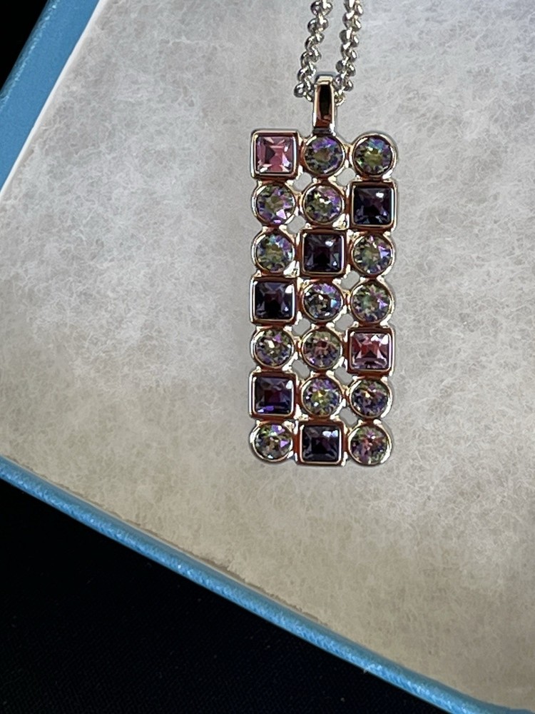 Touchstone Crystal Swarovski Morse Code Pendant NWT $79 Retail