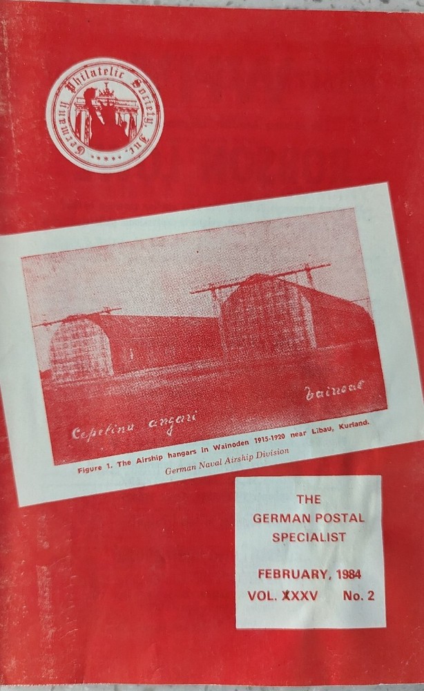 German Postal Specialist Feb 1984 1915 Airship Hangers AMG Stamps