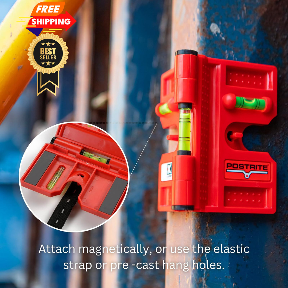 Kapro - 340 Postrite Post Level - Adjustable Folding - Unique, Red