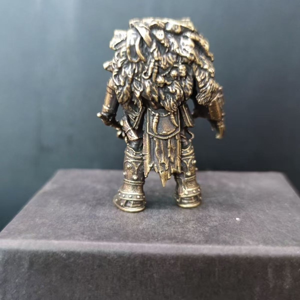 Black Solid Brass Soldier Man Knight Terminator Model Toy Statue