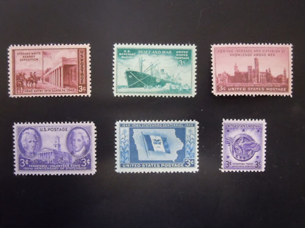 1946 US Commemorative Complete Year Set  #939-944  MNH OG F/VF
