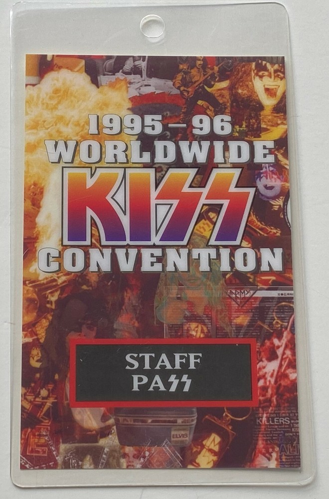 KISS Laminate Pass STAFF Unplugged Convention Concert Tour 1995 Vintage Kiss