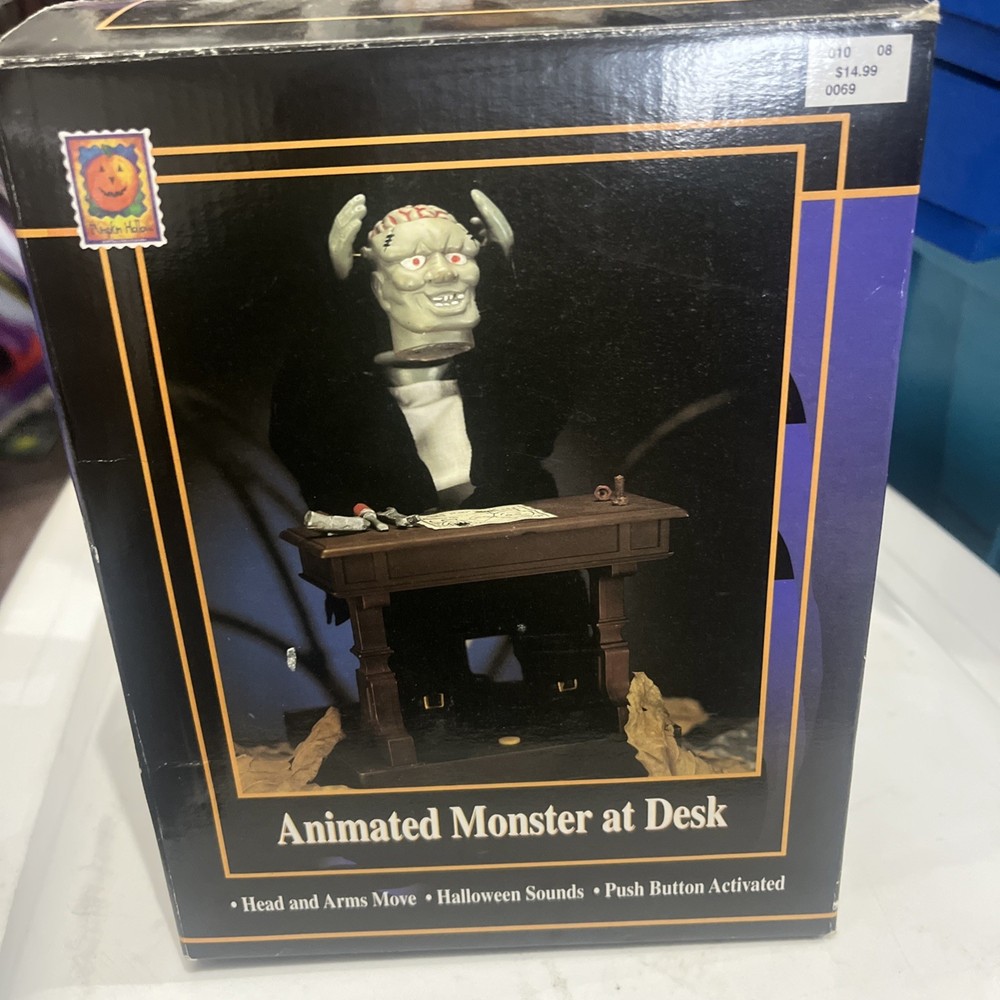 Gemmy Animated Monster at Desk Halloween Display