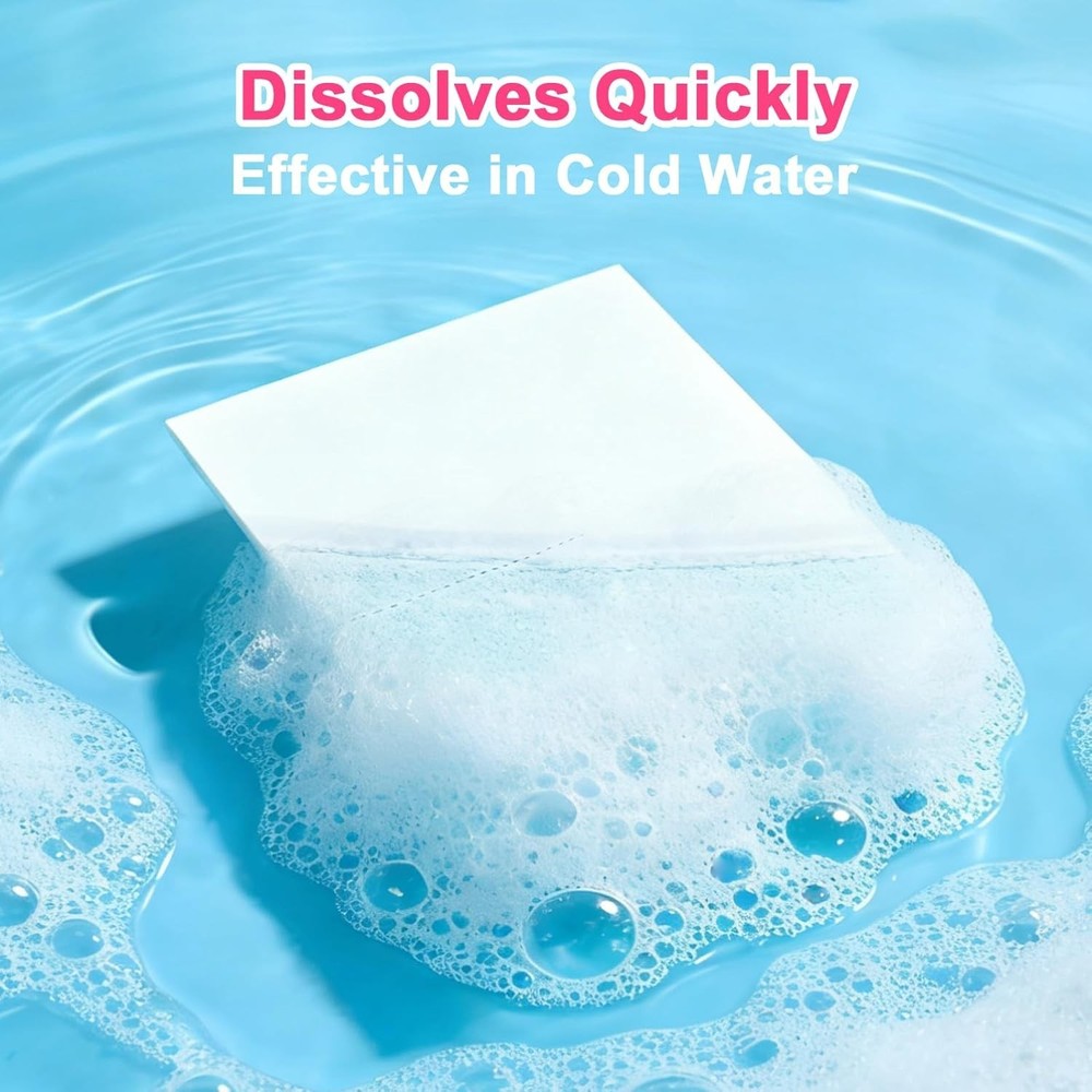 Laundry Detergent Sheets Berry Scent,Liquidless Washing Detergent, 80 Loads