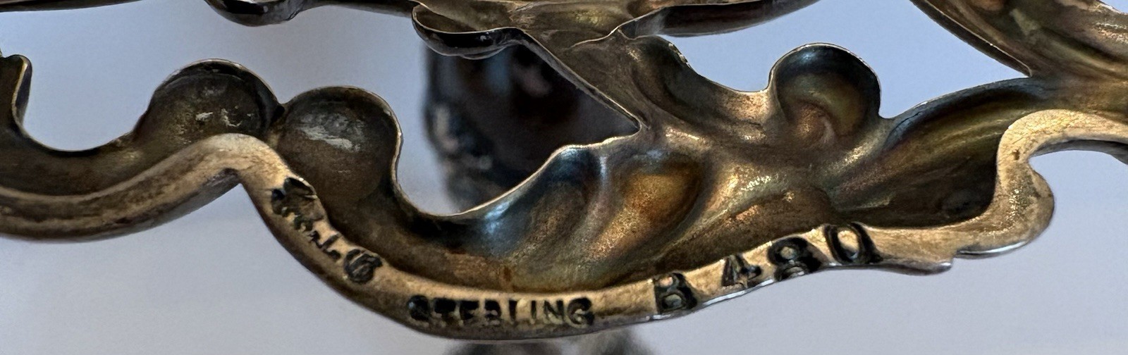 Antique Gorham Sterling Silver Repousse Candlestick Holder 1886 Baroque Pattern