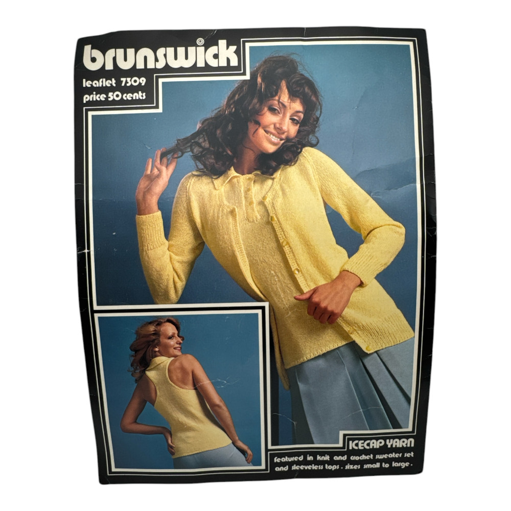BRUNSWICK LEAFLET 7309 ICECAP YARN Knit Crochet Patterns