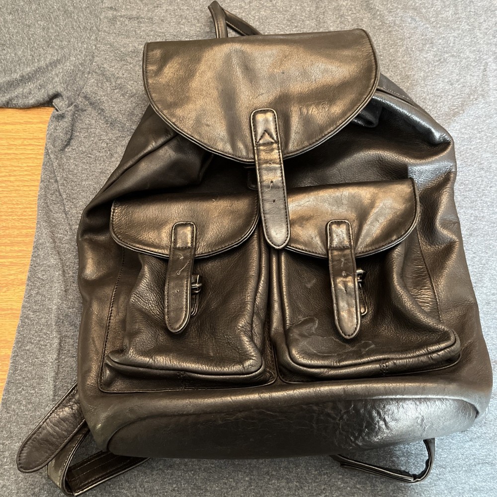 Backpack bag leather double strap