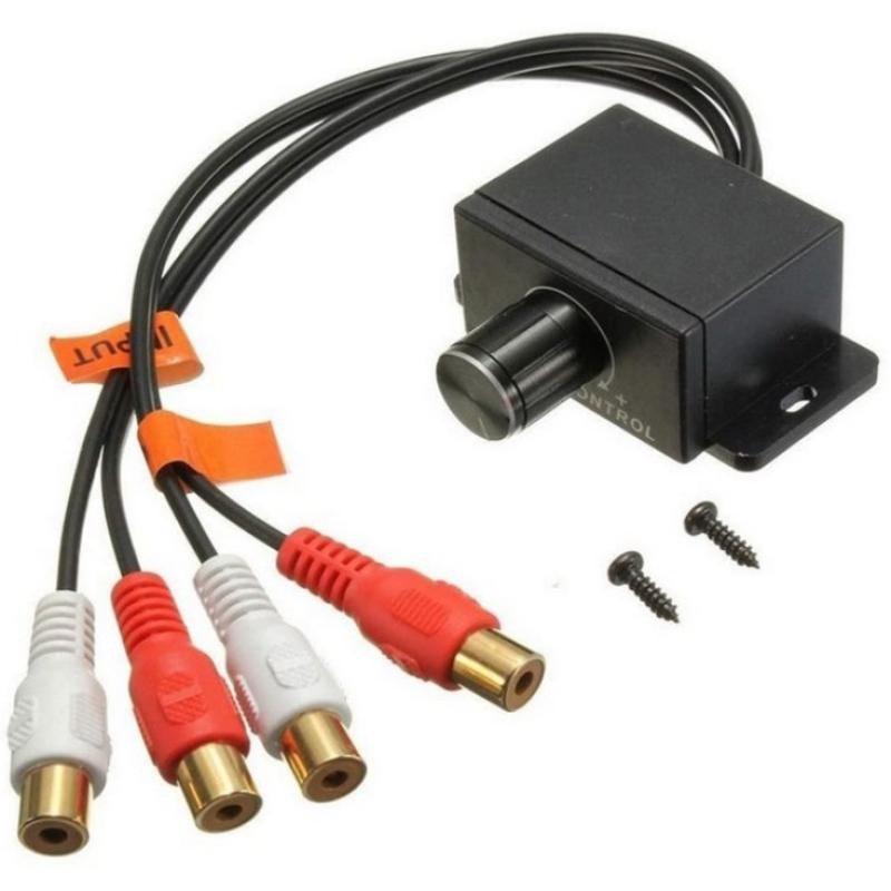Remote Universal Car Bass Amplifier Level Control Knob Stereo RCA Input&Output