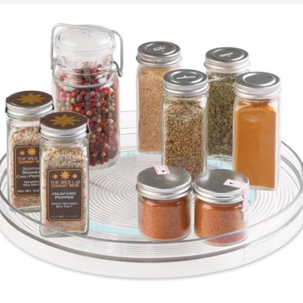 MasterChef Round Plastic Clear Turntable Food Storage Container for Kitchen