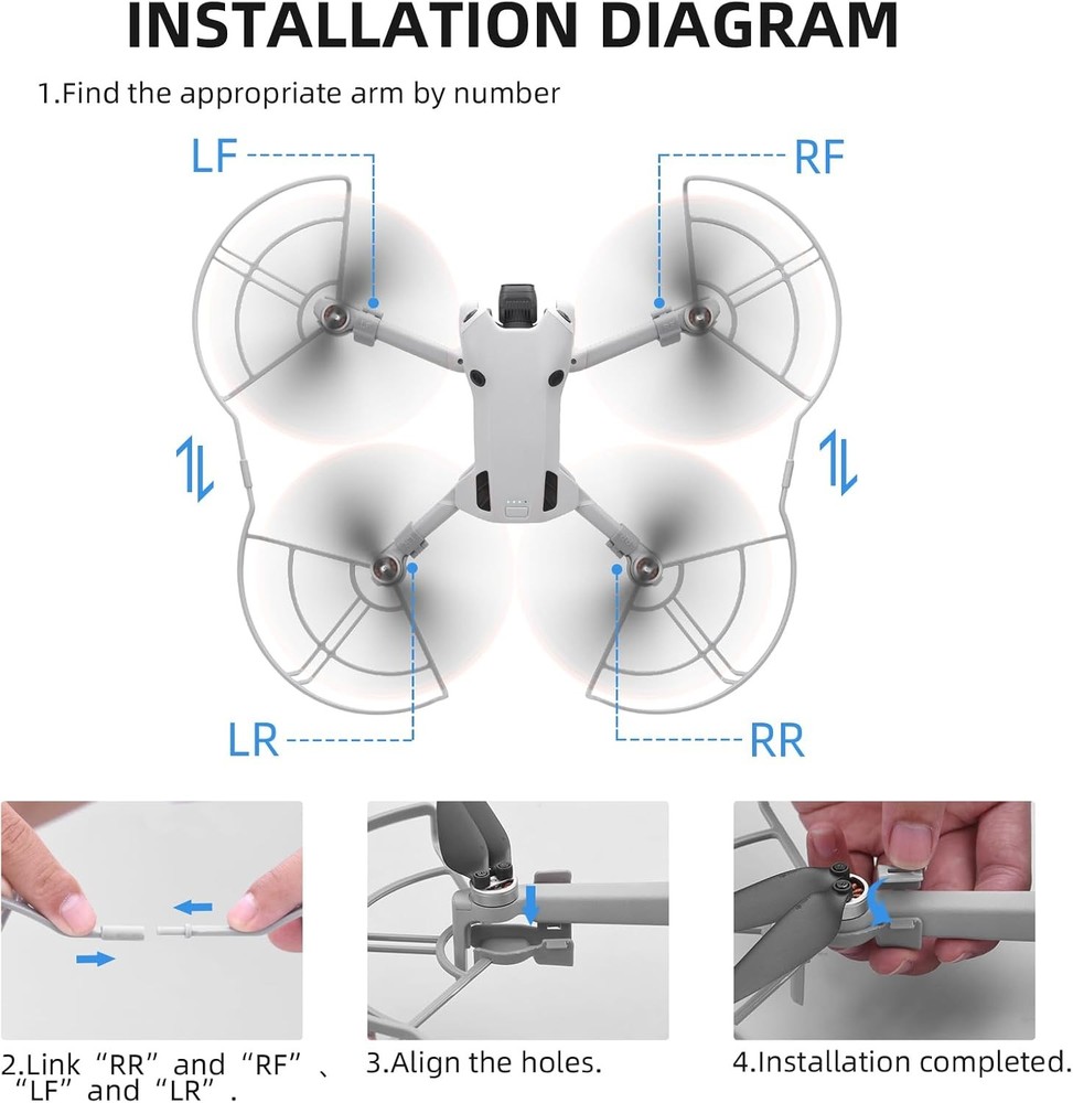 BRDRC Mini 4 Pro Propeller Guard,Quick Release Prop Protector Lightweight...