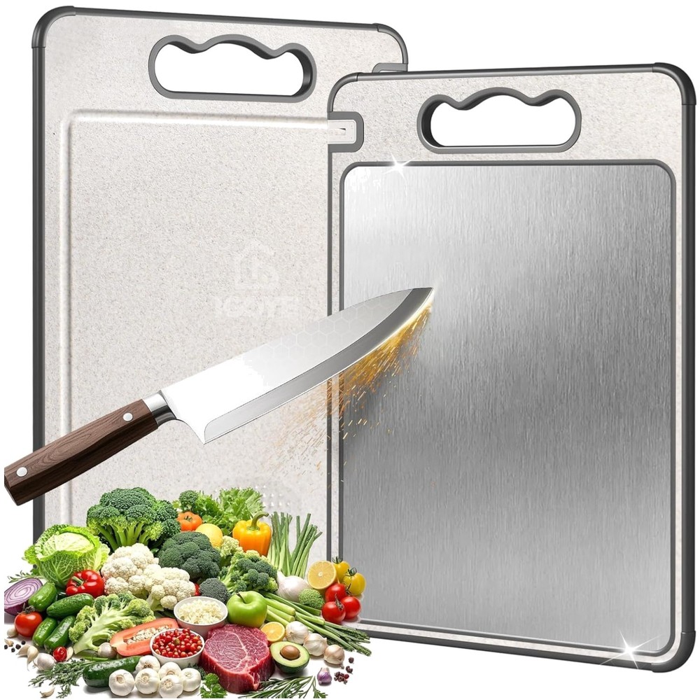 Titanium Cutting Board Double Sided Kitchen Knife Sharpener Garlic Grater Large