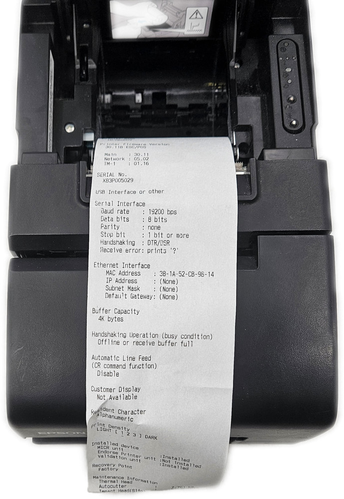 Epson M253B POS Thermal Receipt Printer w/ AC adapter