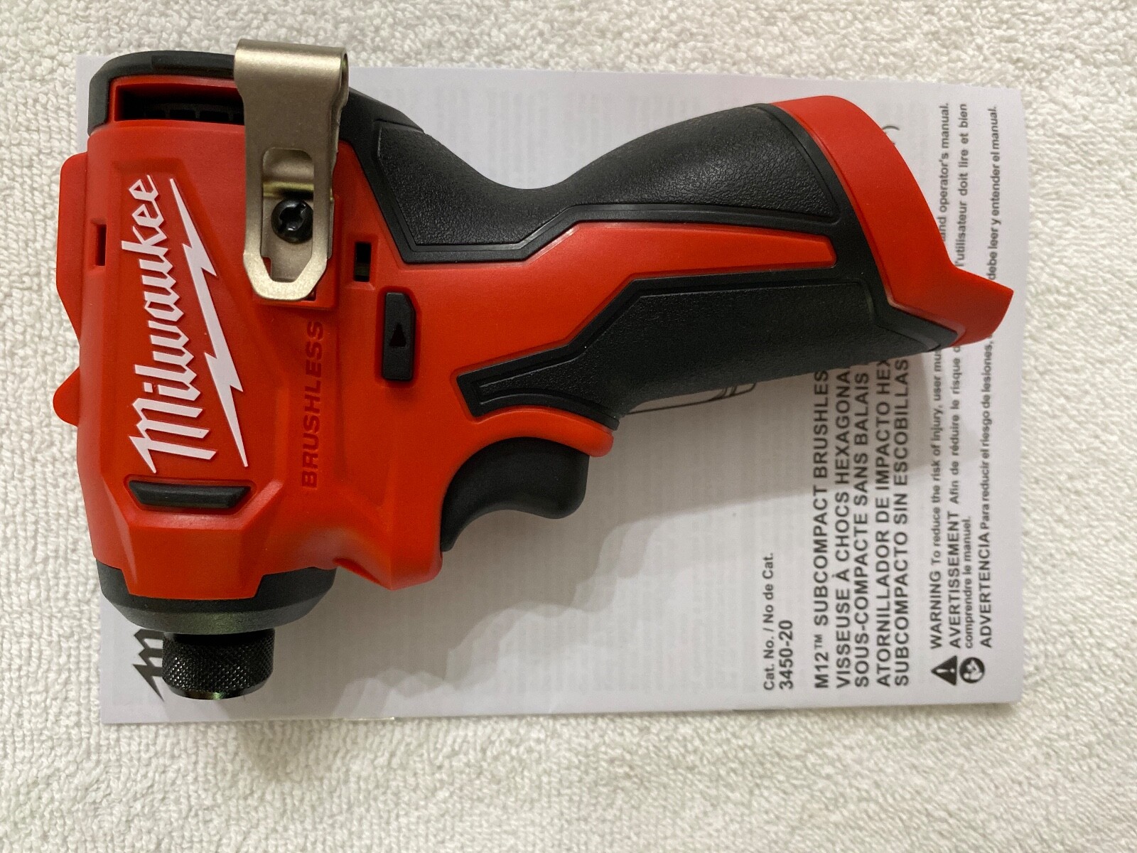 New Milwaukeel 3450-20 M12 12V 12 Volt 1/4" Sub-Compact Hex Impact Driver