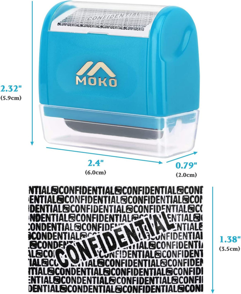 Identity Theft Protection Stamp Roller, Refillable Self Inking Wide Roller Secur