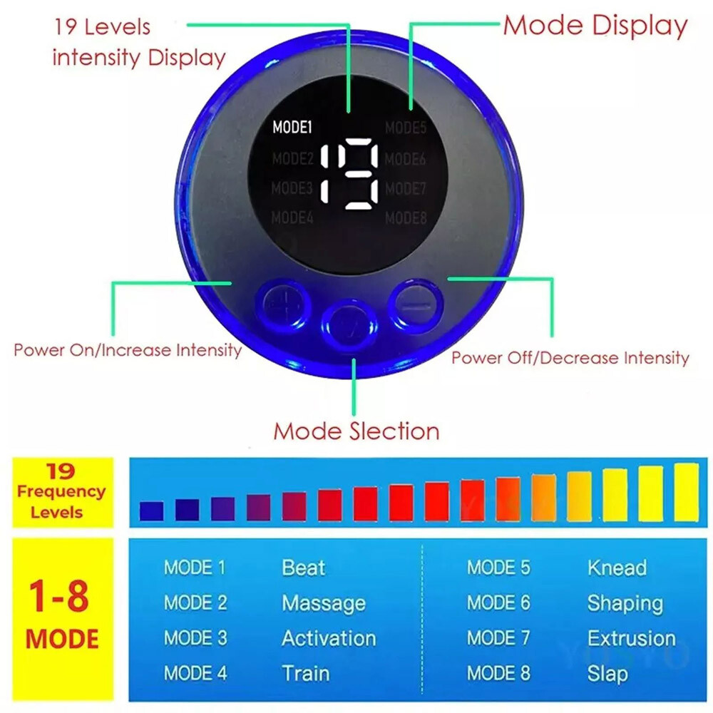 Abdominal Exercise Electric Muscle Stimulator Belt ABS Trainer Training 8 Modes