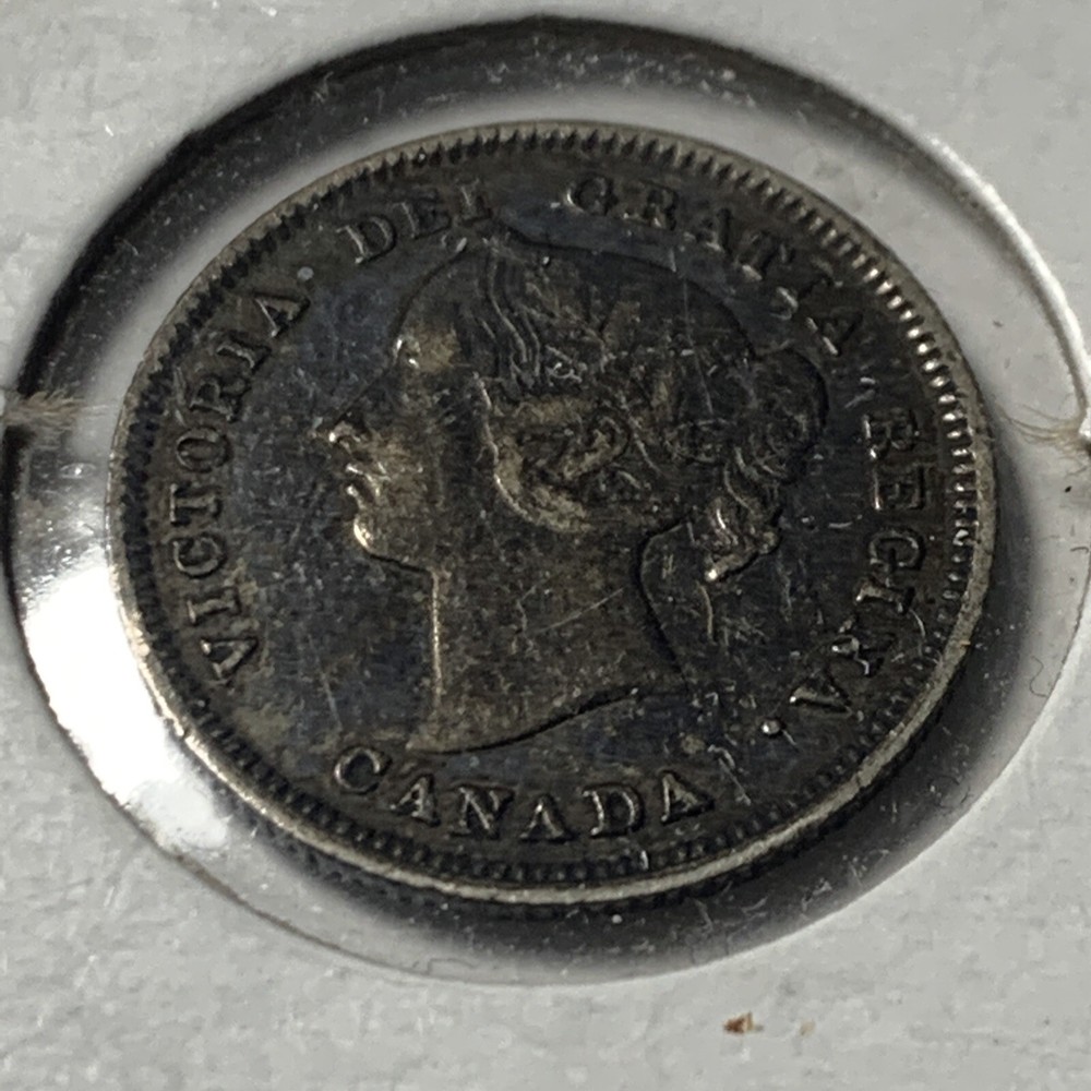 1890-H Canada Silver 5 Cents-Nice Coin