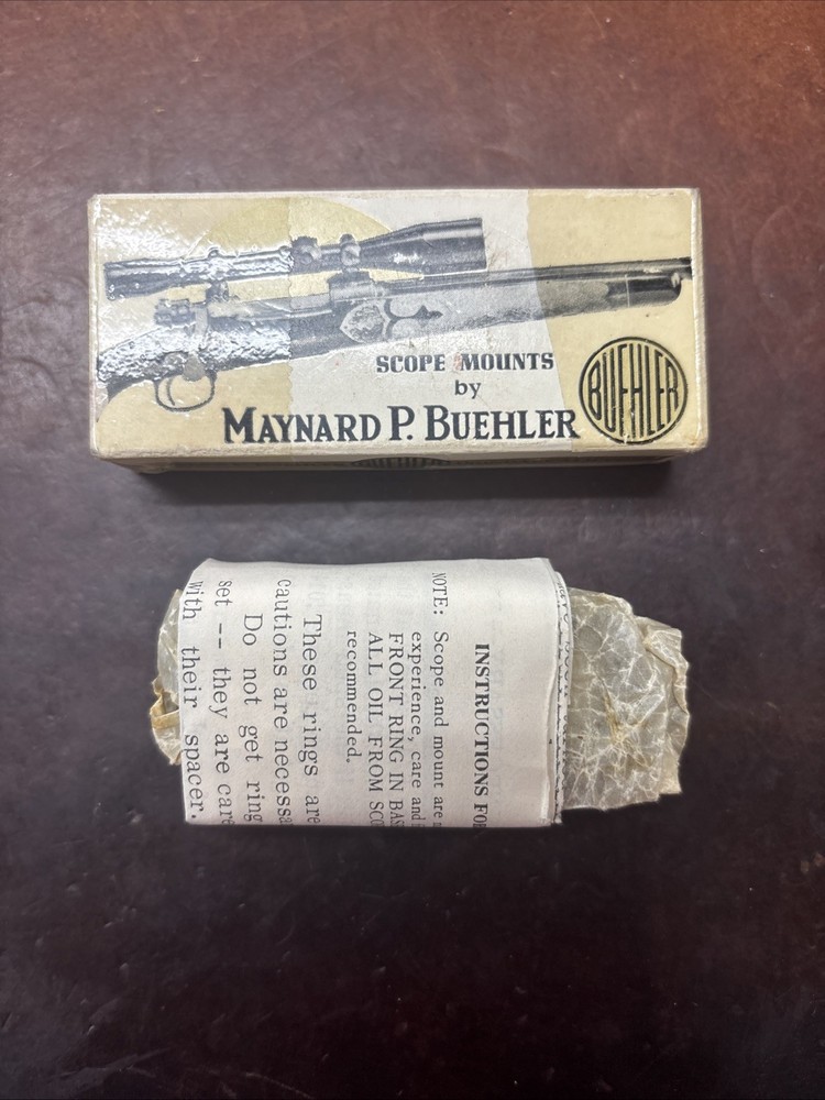 Vintage Buehler 1" Split Rifle Scope Rings Gloss High Height Code 8 NOS