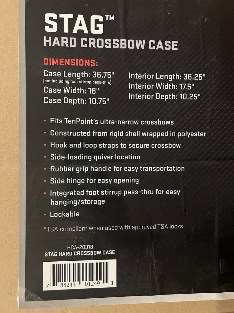 New Tenpoint Stag Hard Crossbow Case HCA-20318