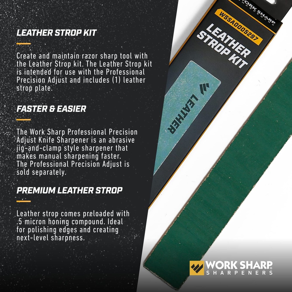 Work Sharp Professional Precision Adjust Strop Kit 6" x 1" x .125", Green