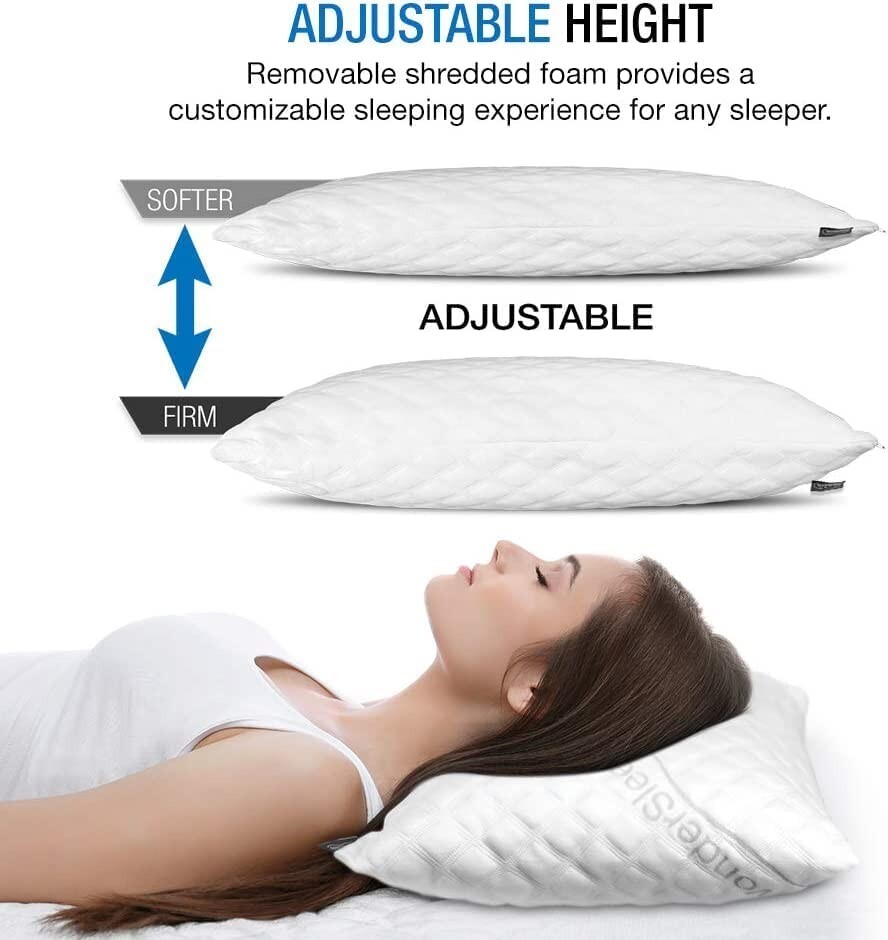 WonderSleep Dream Rite Shredded Memory Foam Pillow - Queen Size, 1 Pack