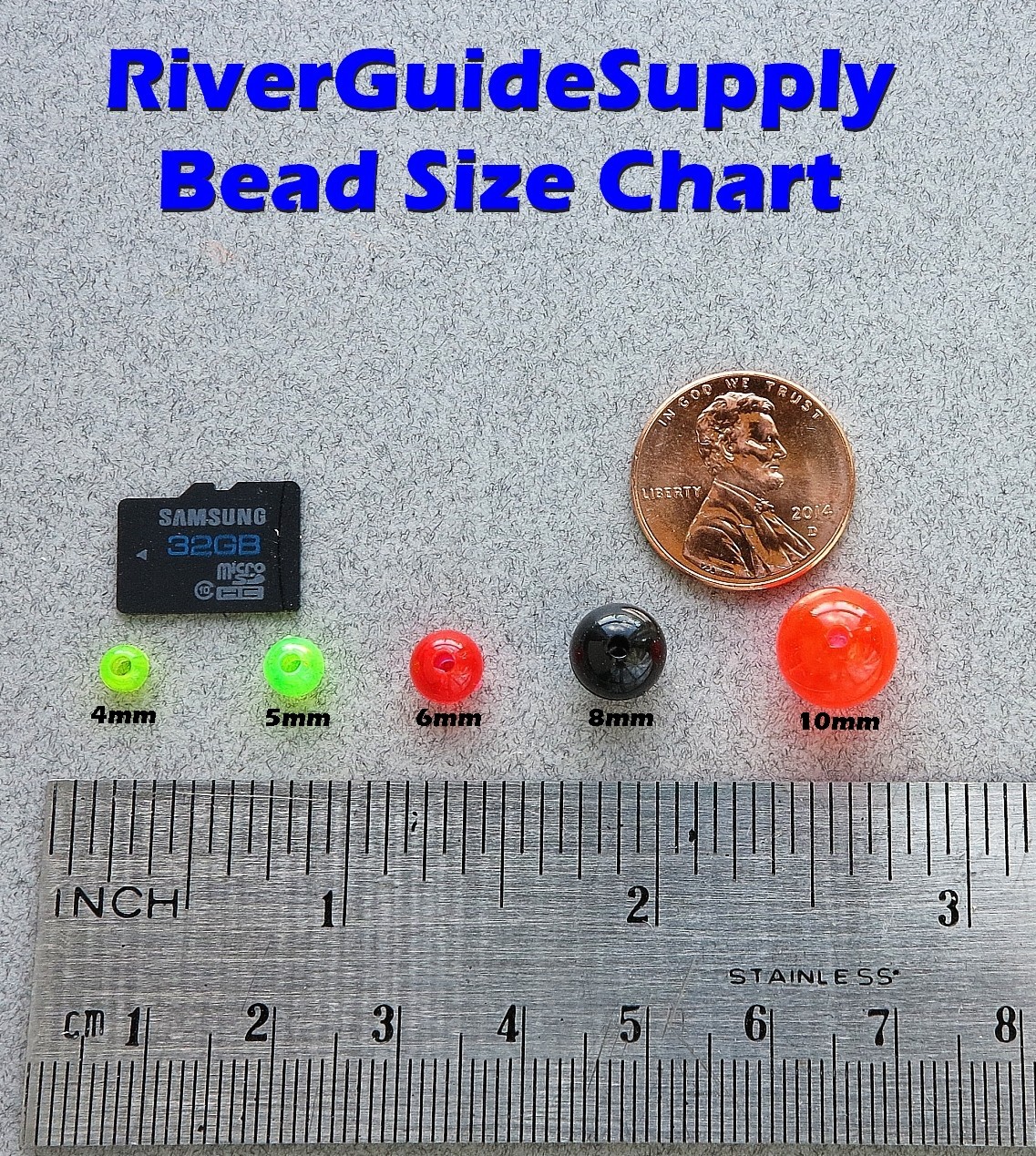 8mm 200 Count Round Fluorescent GREEN Beads USA Fishing Tackle Free Shipping