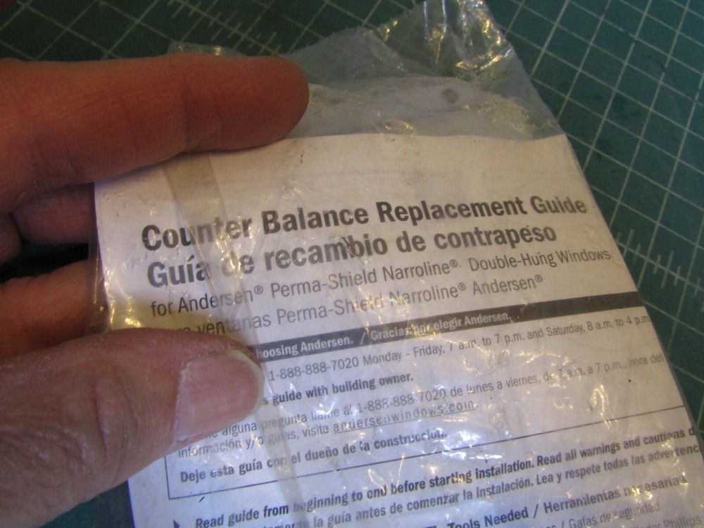 1 – Andersen Sash Balancer for Perma-Shield Narroline Window Counter Balancer BB