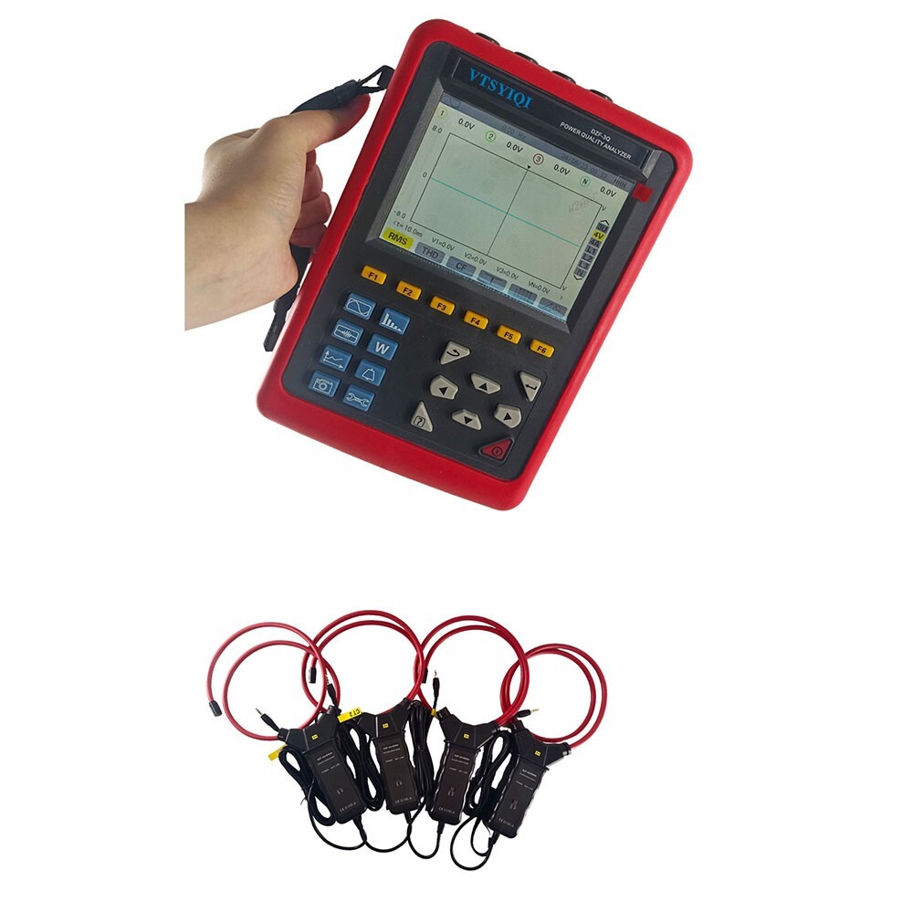 3 Phase Power Quality Analyzer Energy Quality Analyzer Meter 4pcs Current Clamps