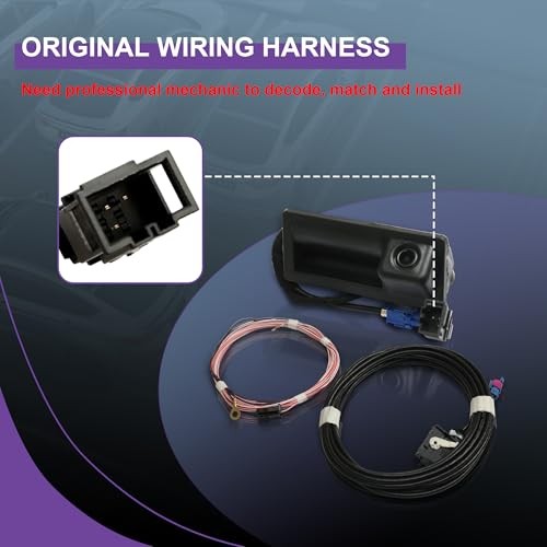 Car Reverse Backup Rear View Camera W/Cable Set 56D827566A Replacement for VW