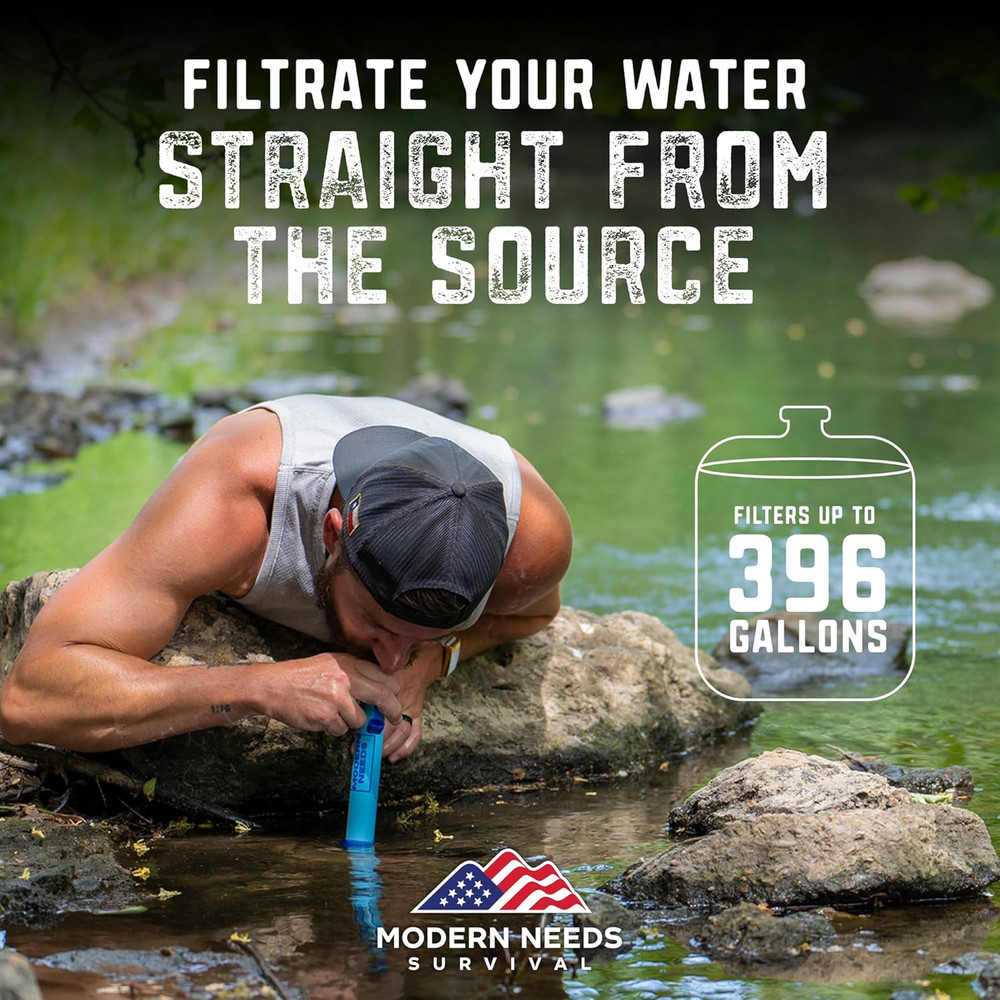 MODERN NEEDS Ready Filter Personal Water Filter Straw | Backpacking Water Filter
