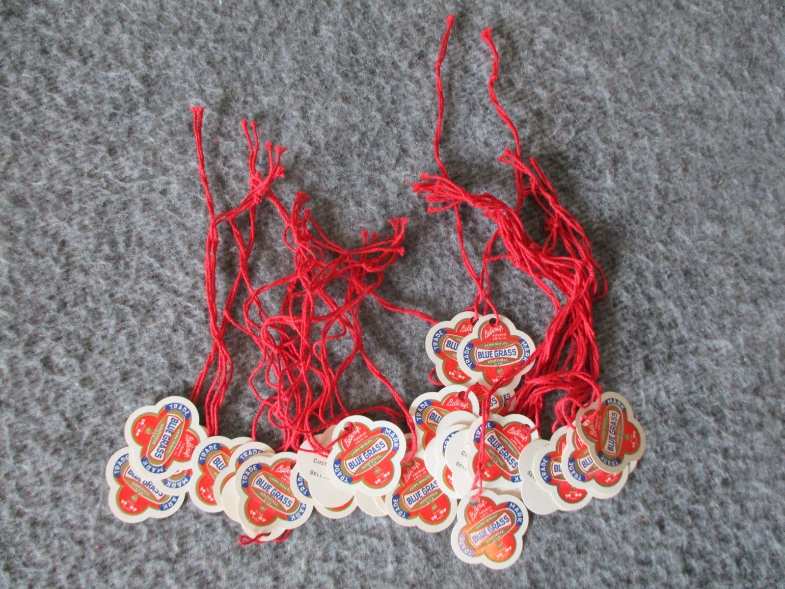 BELKNAP BLUE GRASS VINTAGE SALES STICKERS & PAPER PRICE TAGS - HUGE LOT - 200++