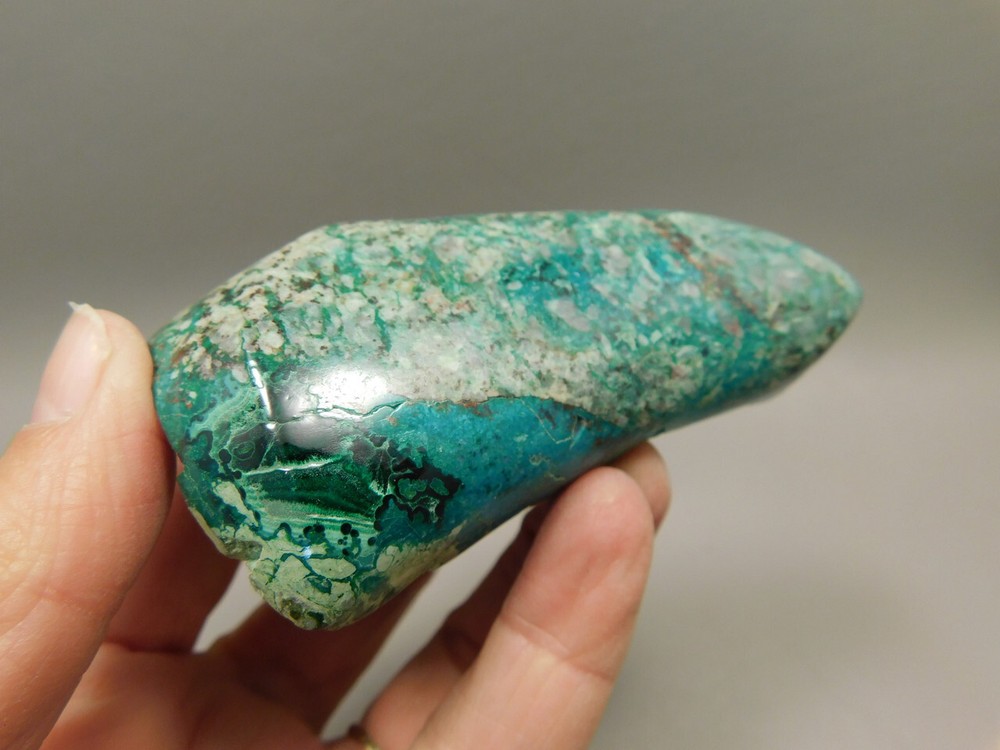 Blue River Chrysocolla Malachite Small Polished Rock Mexico #O12