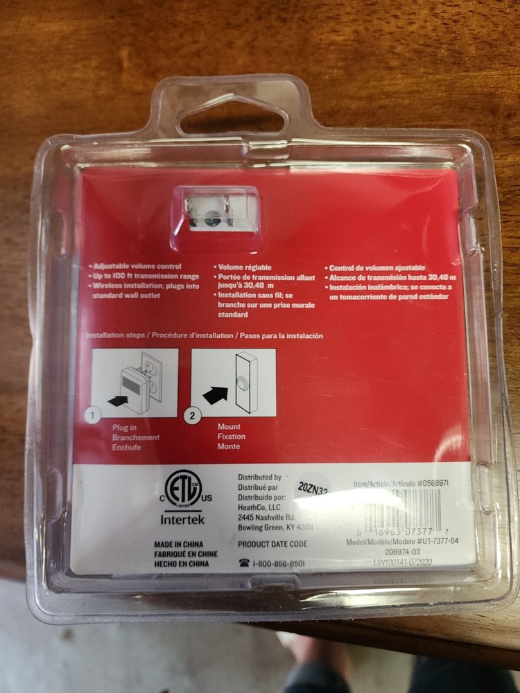 UTILITECH UT-7377-04 Wireless Doorbell with Button S13